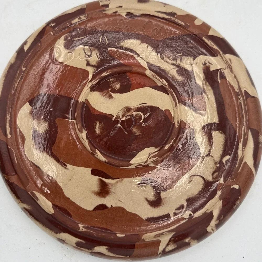 Clayborn Pottery Montana Marbled Agateware Set of 5 Plates & Bowls Signed 2005